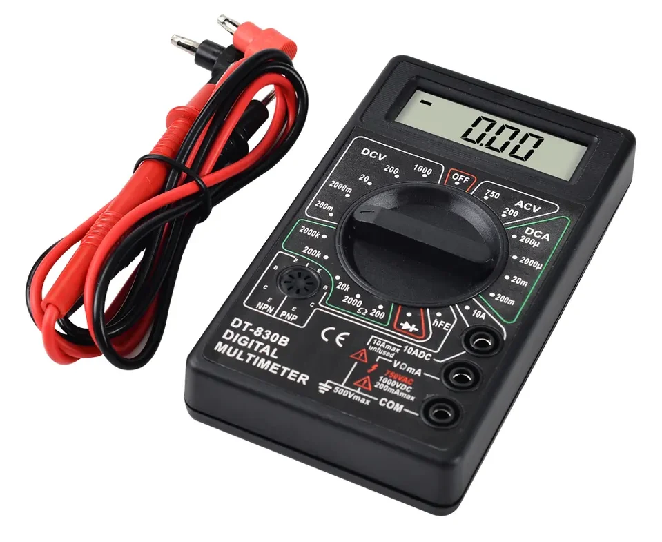 XYB DT-830B Digital Multimeter Handheld Multimeter Black 1999 Counts AC/DC Tester