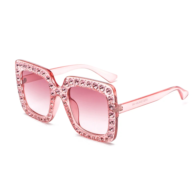 2023 BLONGU Luxury Diamond Square oversized Sunglasses 2023 Women Brand Frame Women Elegant Ladies  Sun glasses