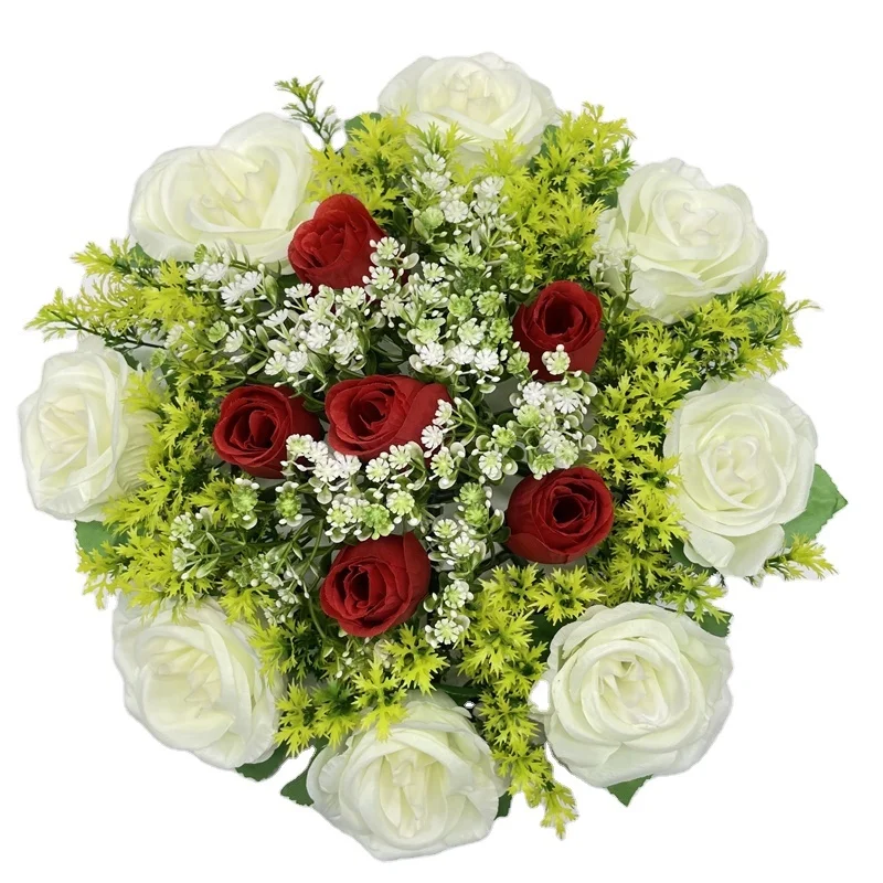 YP0006-2 Manufacturer Supply Party Festival Simulation Rose Small Disc Artificial Flower Wreath For Wedding