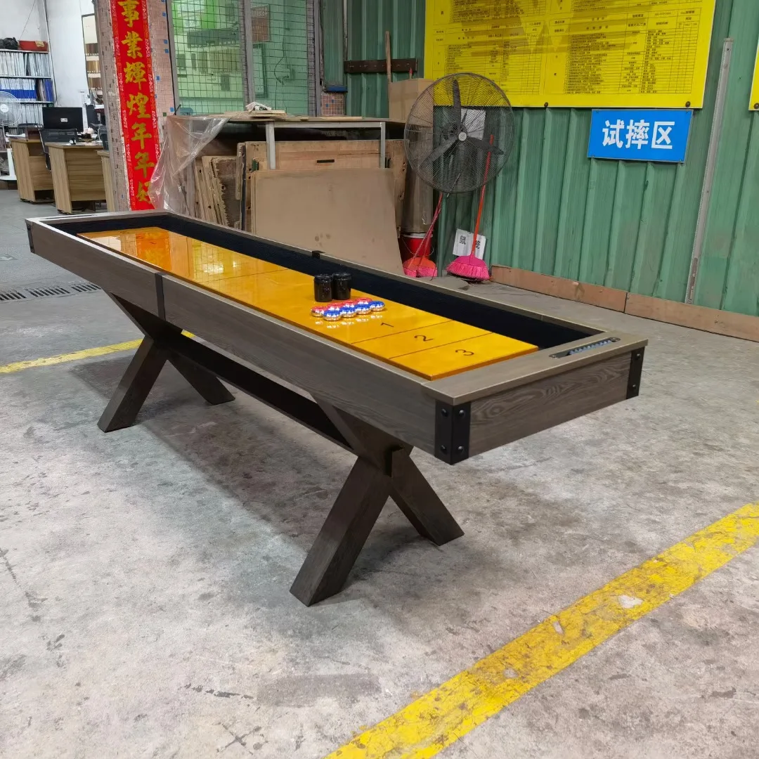 Factory custom wholesaler modern home entertainment play field 12/14/22 foot solid wood shuffle board table shuffleboard
