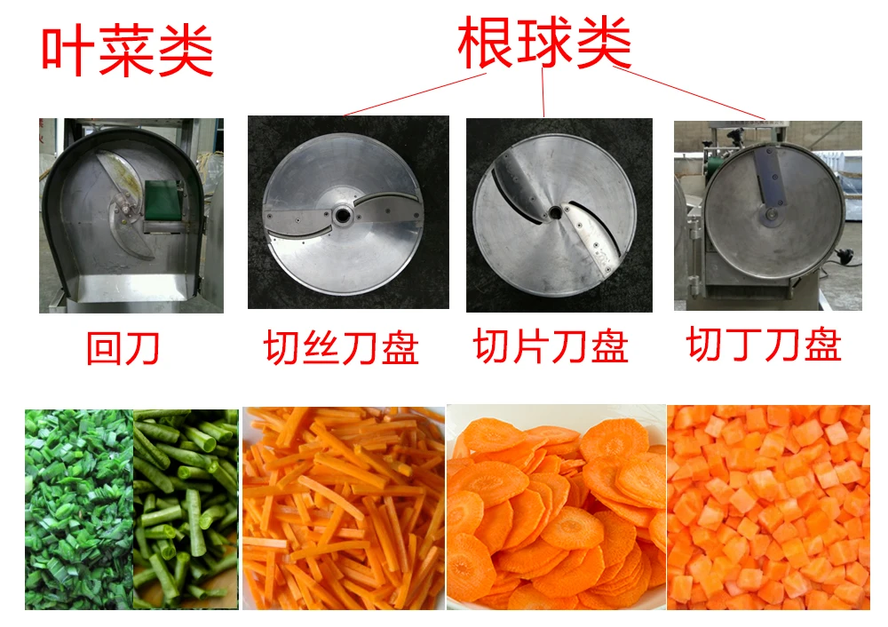 
Easy to operate Carrot cabbage cutting blades / onion green long bean processing machine 