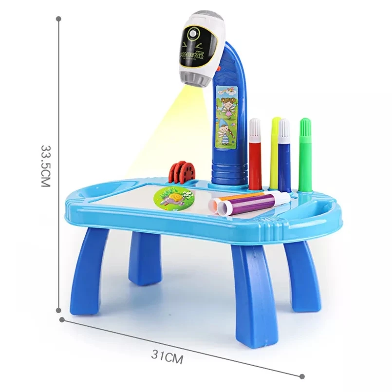 Children Led Projector Art Drawing Table Toys Arts and Crafts Projection Educational Learning Toy Kids Painting Board Desk