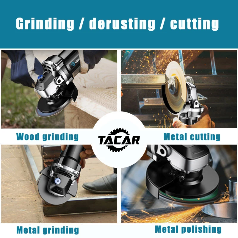 125mm M14 Click Nut Variable Speed Low Speed Electric Angle Grinder Correction Electric Woodworking Tools for Metal Cutting Wood