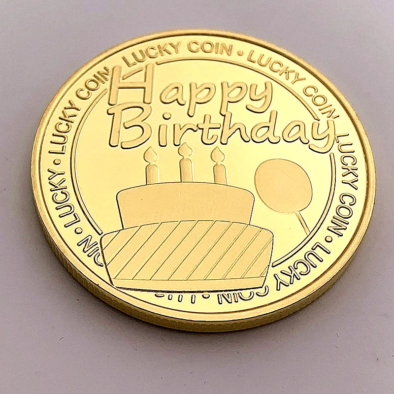 
Lucky Love Gold Commemorative Coin Good Luck Happy Birthday Blessing Medals Family and Friends Souvenir Gifts 