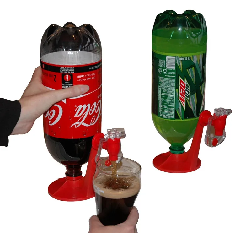 New Novelty Saver Soda Dispenser Bottle Coke Upside Down Drinking Water Dispense Machine for Gadget Party Home Bar