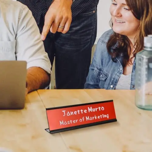 Персонализированная табличка с именем офиса на заказ с настенным или настольным держателем