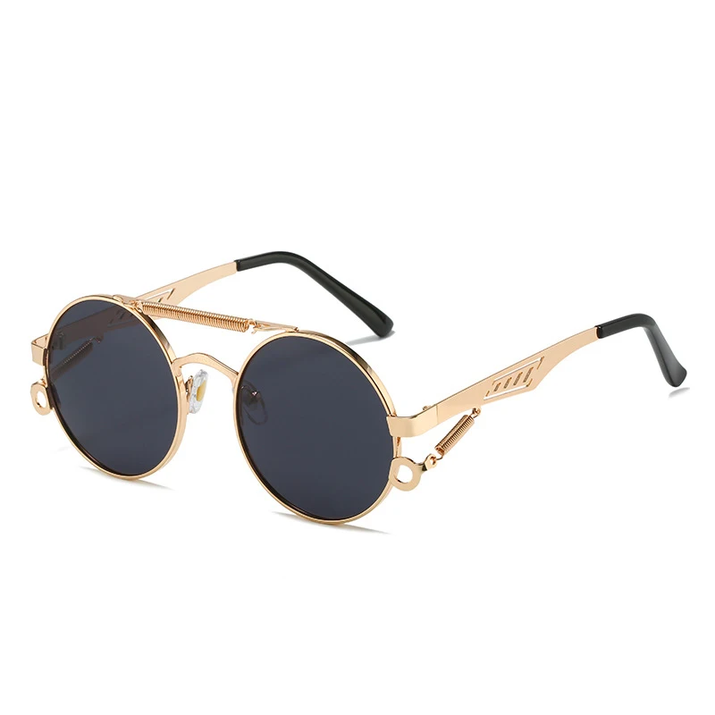 Hot sale Round Metal frame round steampunk sunglasses Men Women Glasses Vintage fashion sunglasses newest 2024