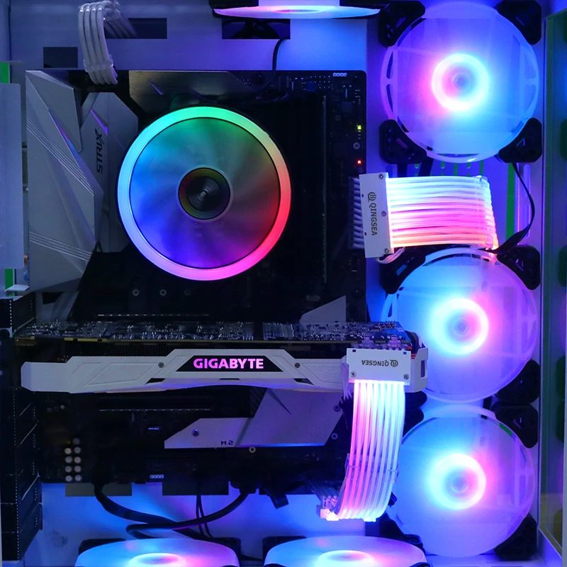 2*8p Pin ATX RGB Sleeved Cable Software Synchronization ARGB decorative Extension cord Cable Kit 5V 3Pin Synchronous DOUBLE head