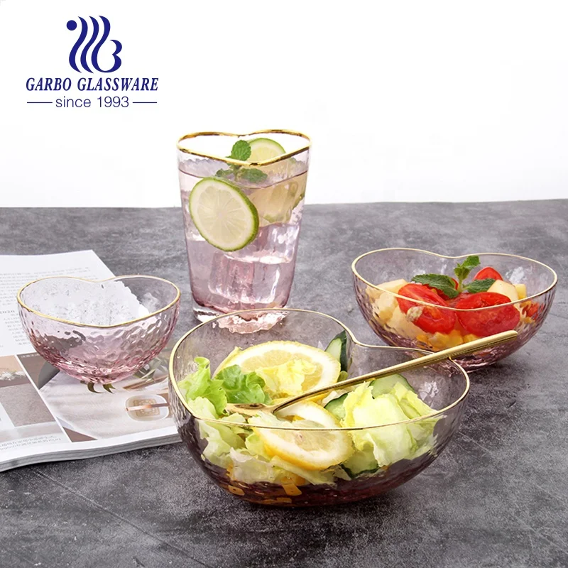 Новое поступление почтовый подарок популярный уникальный дизайн твердый цветной рисунок десертная тарелка стеклянная чаша для фруктов