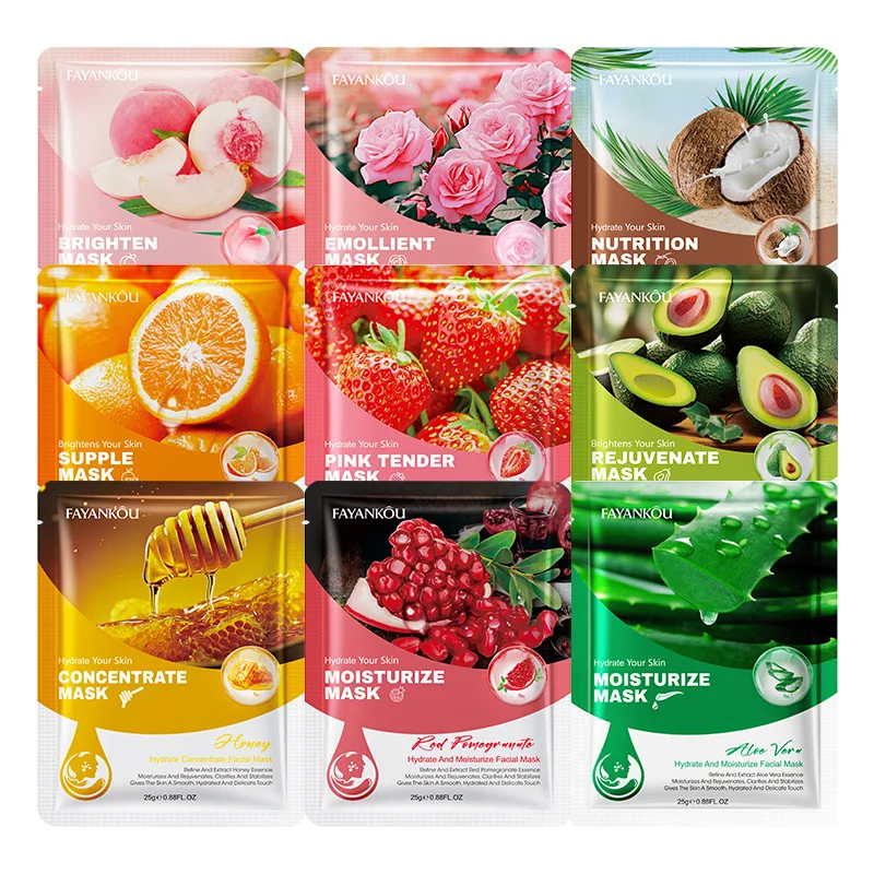 Rose Pomegranate Strawberry Honey Orange Nectarina Blueberry Avocado Aloe Vera Coconut Moisturizing Rejuvenate Facial Mask