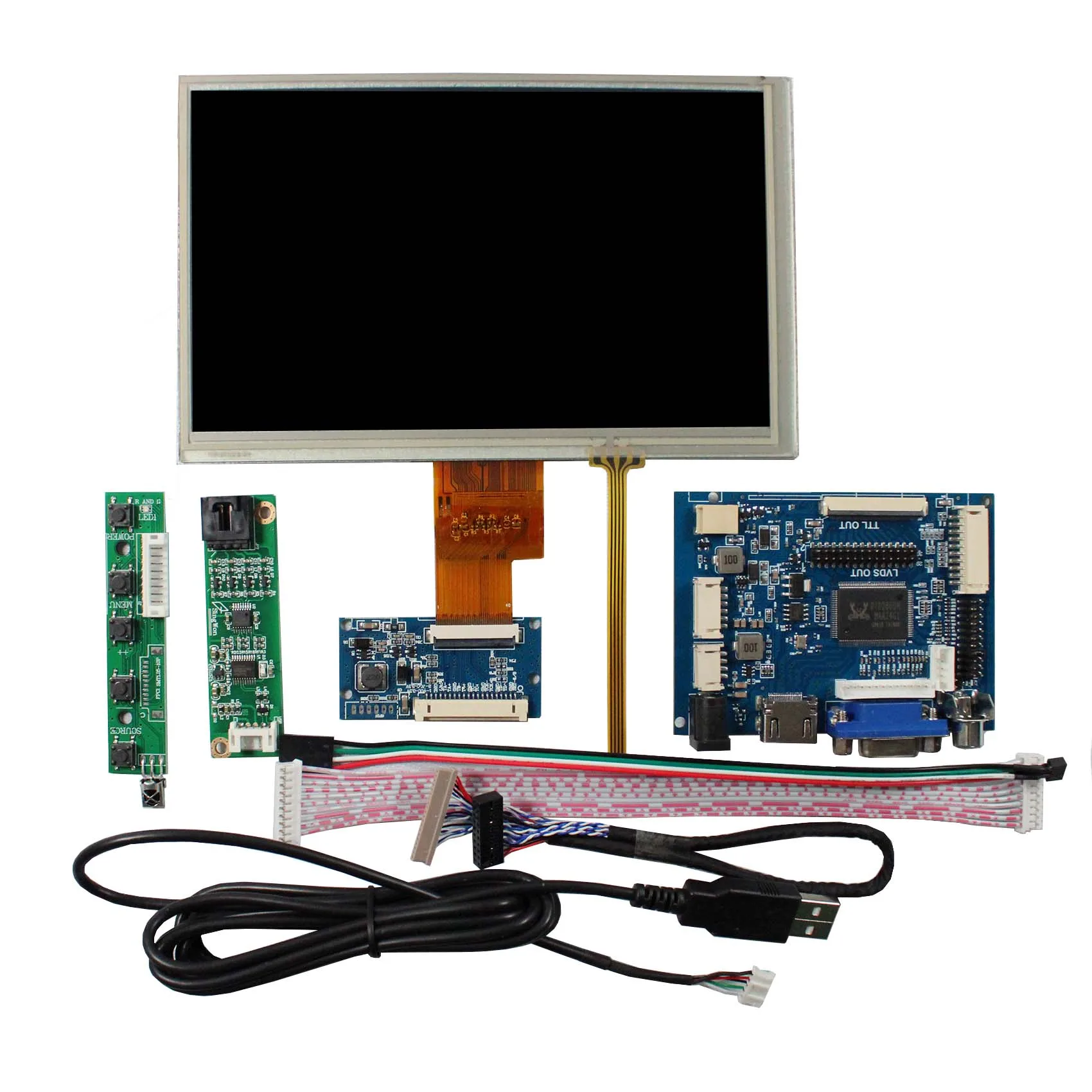 Screen With Hd-Mi Vga Av Lcd Controller Board At070Tna2 1024X600 7 Inch Tft Lcd Touch Screen Tft Lcd Display Module