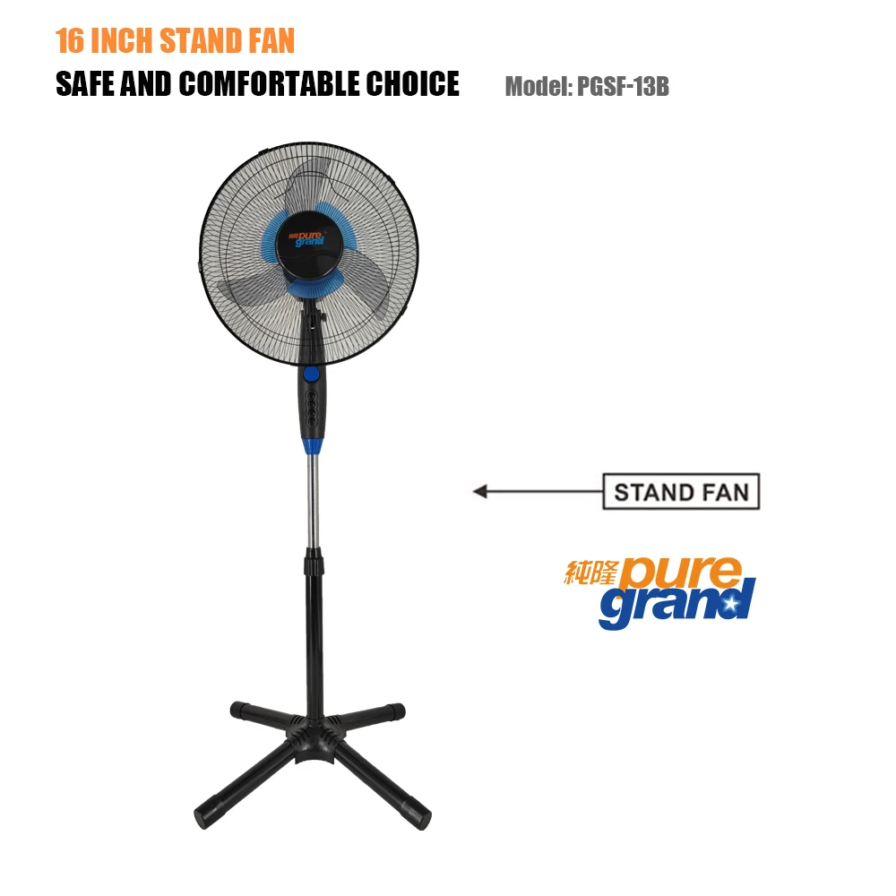 New product 3 speed 40w 220v electrical 16-inch oscillating cross pedestal double blade stand fan