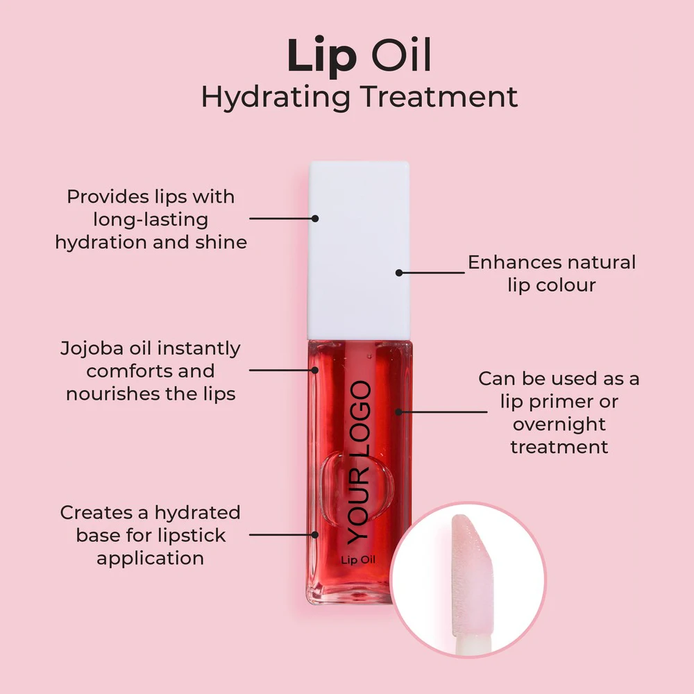 Wholesale Nourishing Lip Treatment Long-lasting Mirror Shine Private Label Organic Pink Lip Oil