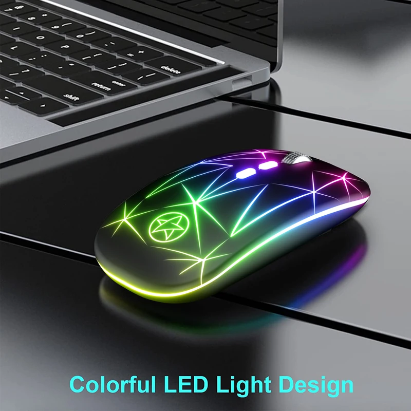 Led Colorful Light Design Rechargeable Lithium Battery 2.4Ghz Optical Mini Gaming Wireless Cordless Mouse for Gamer