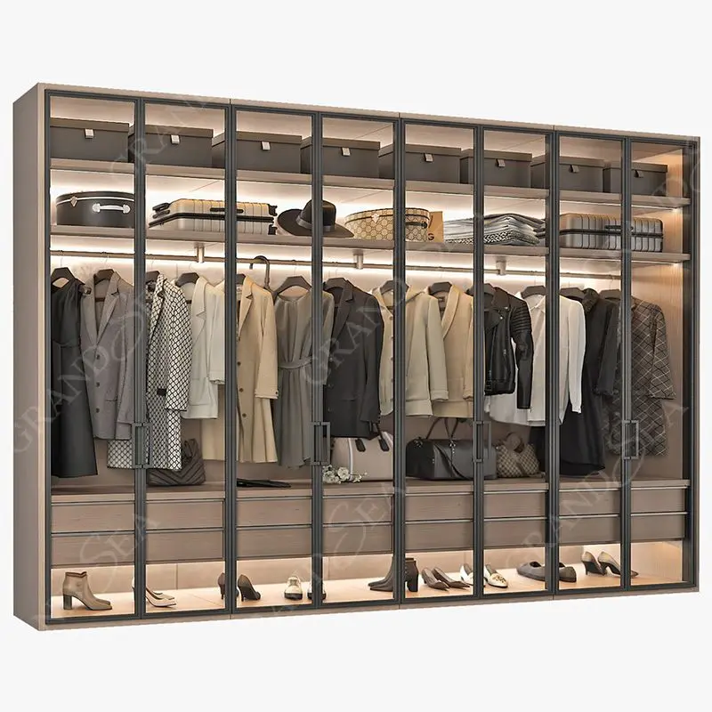 Custom bedroom furniture commercial wardrobe glass sliding doors wardrobe closet wholesale price wardrobes