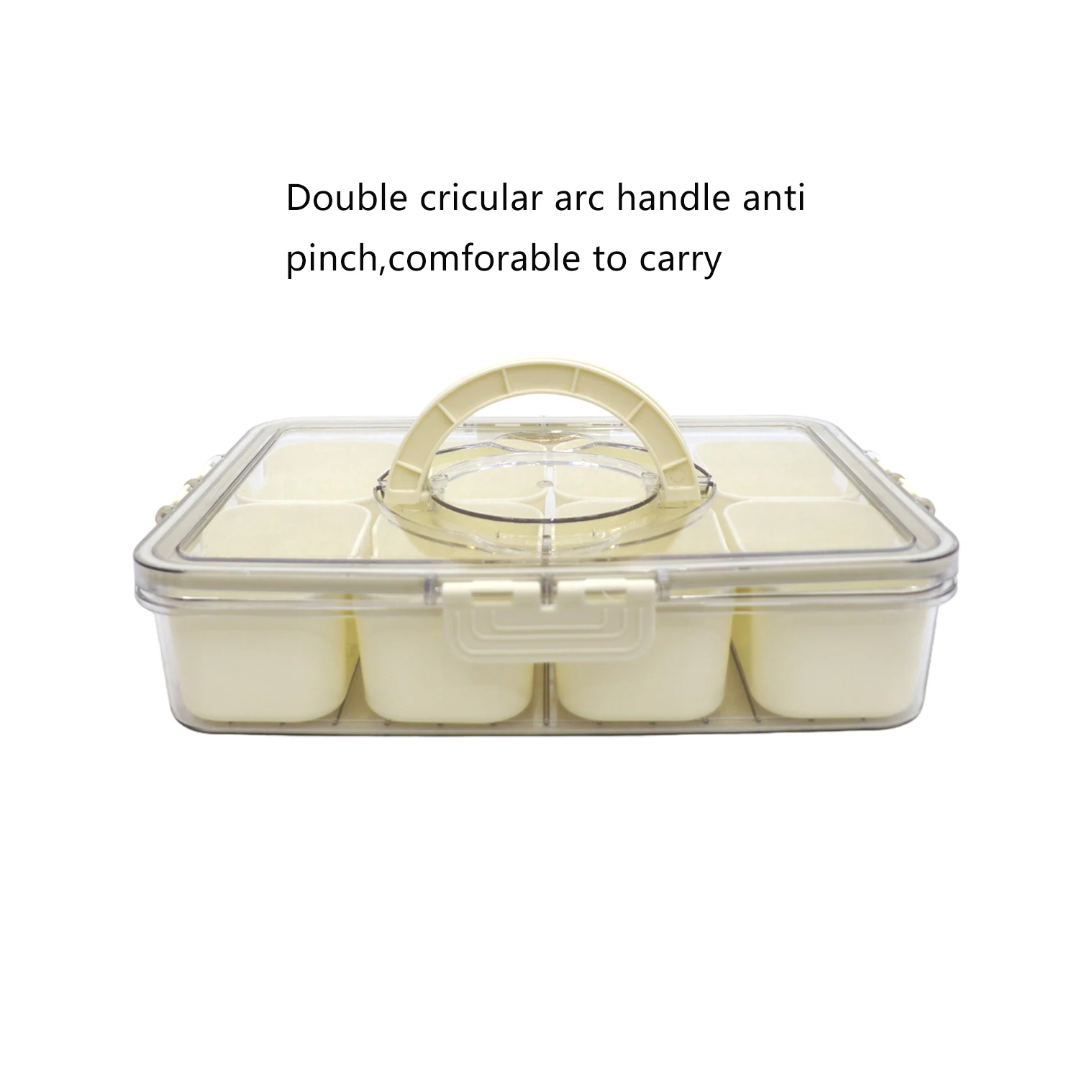 2024 High Quality 8 Compartment Reusable Plastic Lunch Box Food Containers With Transparent Lid