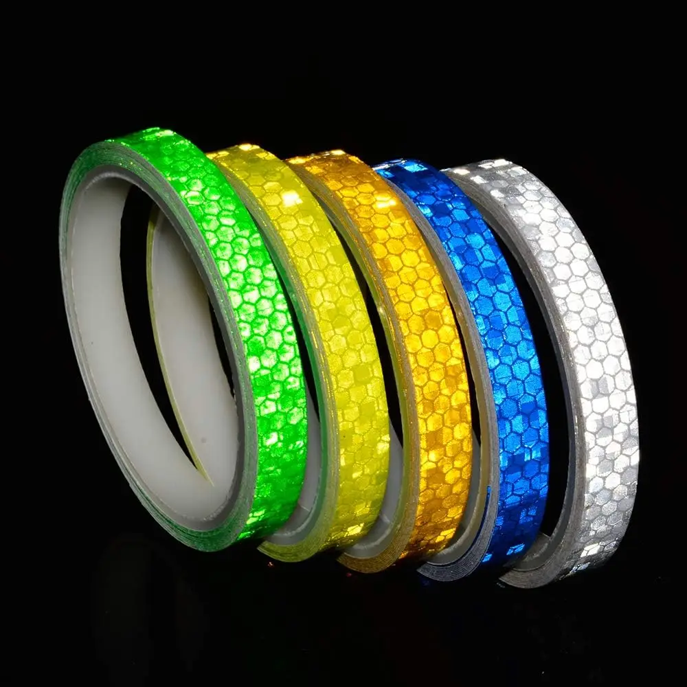 MANCAI 2.5cm*3m Multi-Color PVC Arrow Reflective Adhesive Tape, Reflective Safety Tape/Sticker for Bike Motorcycle Truck