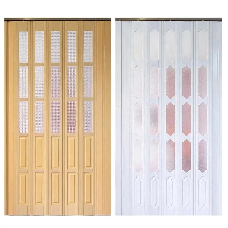 Cheap bathroom shower waterproof PVC folding moving door