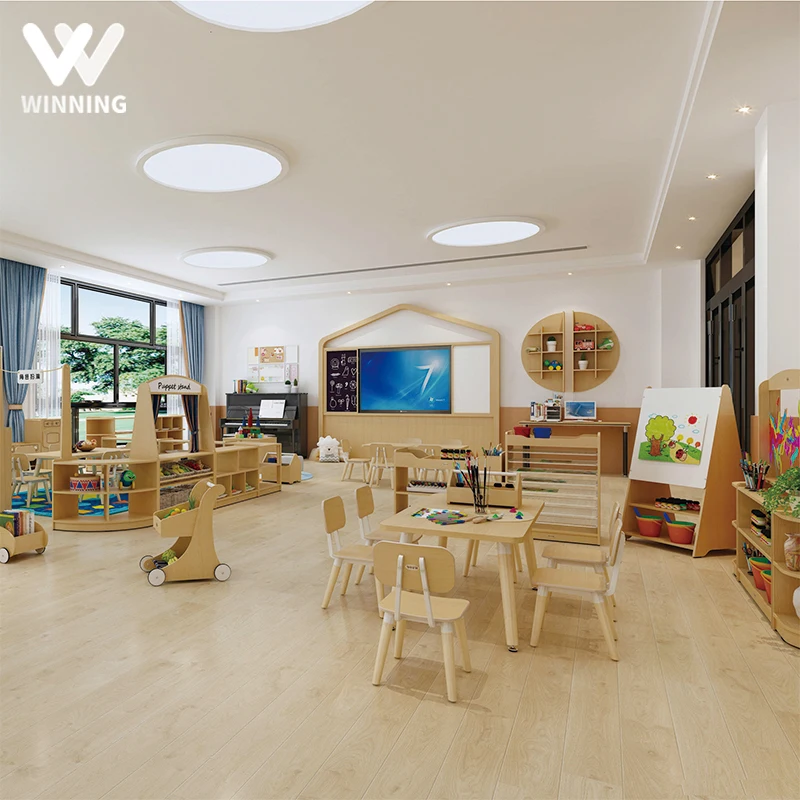 Kindergarten Preschool Daycare Furniture Set Wooden Child Read Couch For Kid Montessori Reggio Nursery Furniture