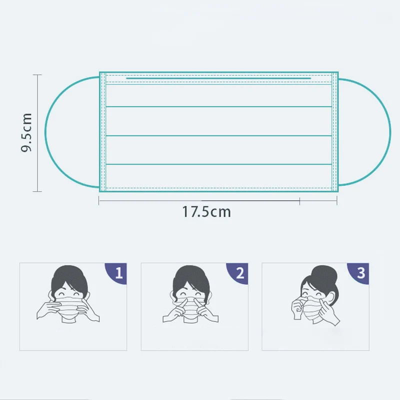 Нетканые одноразовые 3 слоя защитный черный маски индивидуально упакованные салфетки для уход за кожей лица одноразовая маска