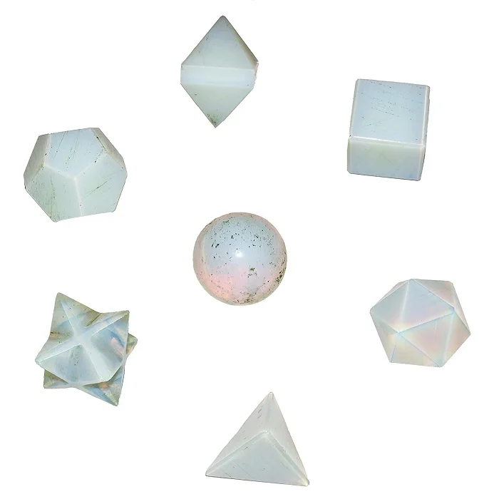 
Natural Geometry set Opalite 7 Pieces sacred Geometry Set 