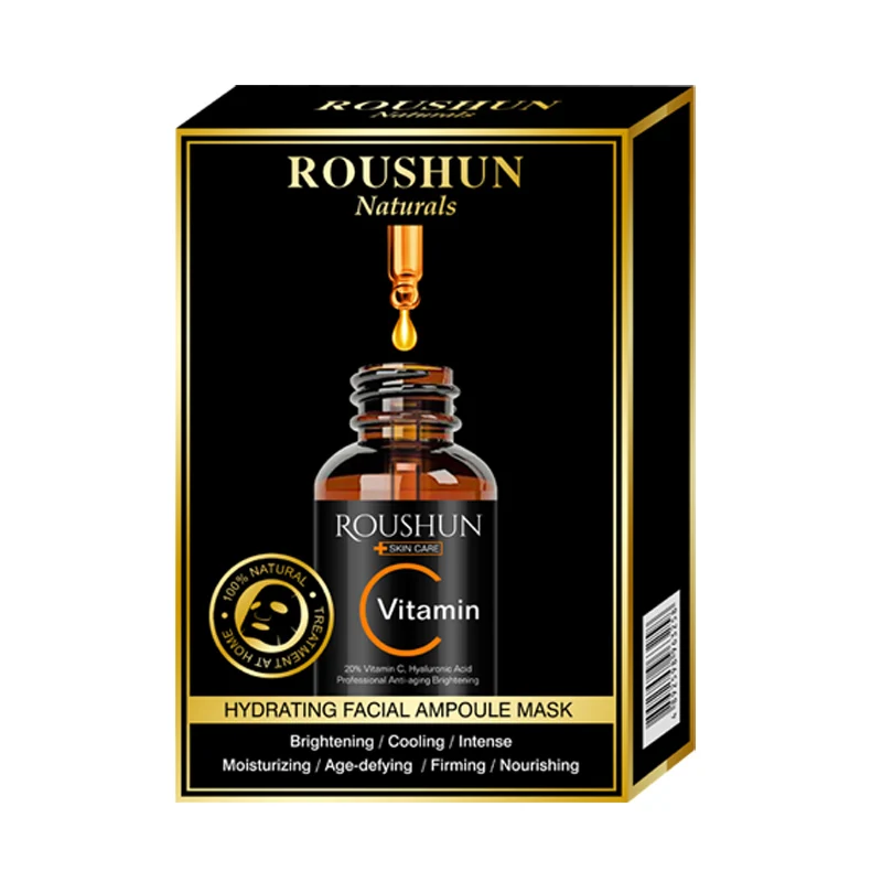 Увлажняющая маска для лица с витамином C от Roushun-снижает признаки старения | Улучшает эластичность кожи увлажняет вашу кожу