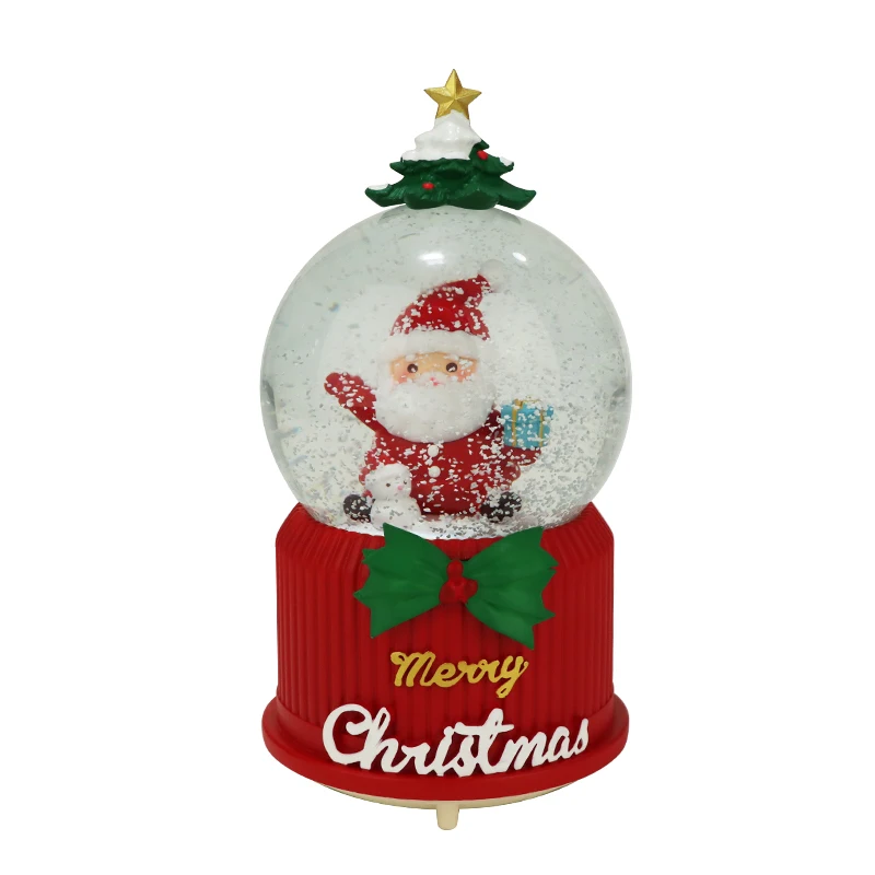 Custom Resin Snow Globe Santa Claus Water Globe Glass Blowing Snow Gift Tree Room Decoration Gift Souvenir Christmas Snow Globe