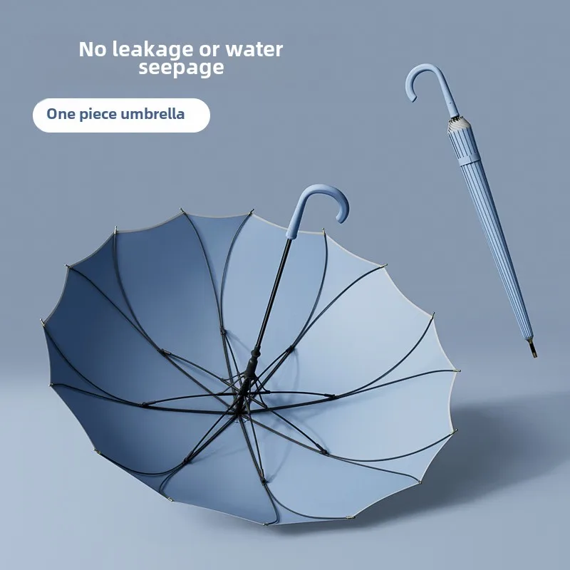 High Quality Automatic One-Piece Straight Rod Umbrella Modern Design Polyester Material Folding Logo Reinforced Wind Adults