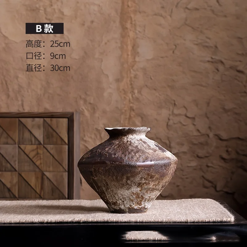 retro vintage nordic chinese handmade rustic pottery shabby chic decoration home antique ceramic terracotta vase