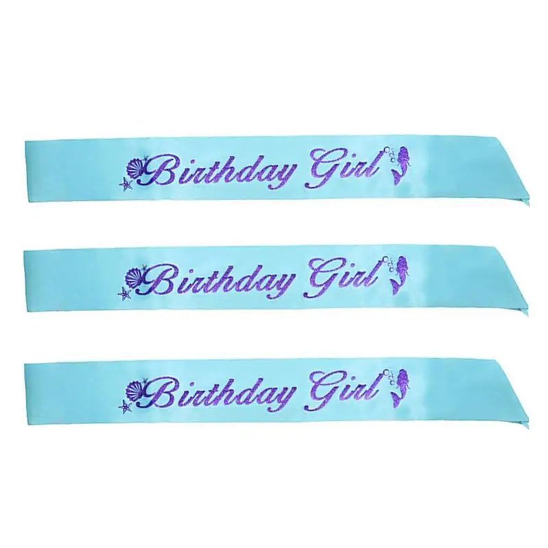 Birthday party sash birthday girl Unicorn shoulder strap Mermaid shoulder strap