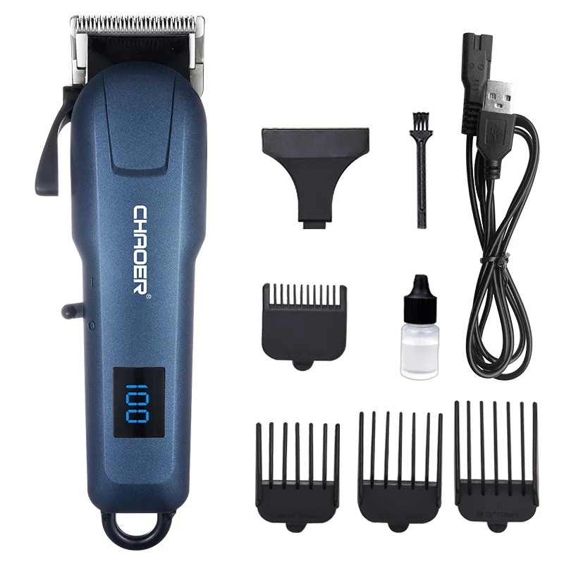 2022 Hot Selling LCD Display T Blade Professional Electric Safe Cordless Hair Clipper Trimmer Haircut Grooming Kit for Men