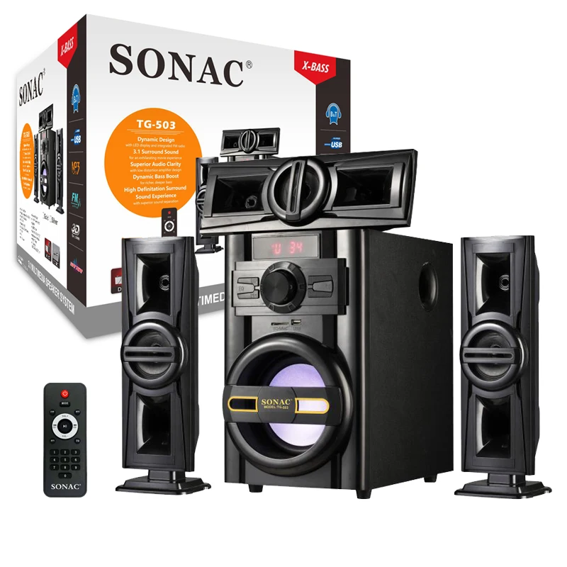 SONAC TG-503 2021 new model 6.5 inch woofer 3.1 home theater led light wireless speaker 2023