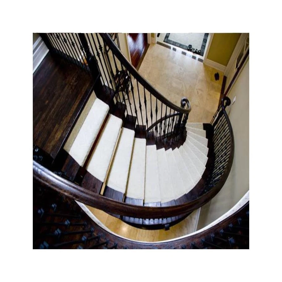 Prima curved stair Steel Stairhigh quality ladder curved Staircase Cable Railing Stringer with Wooden Step Design ladder