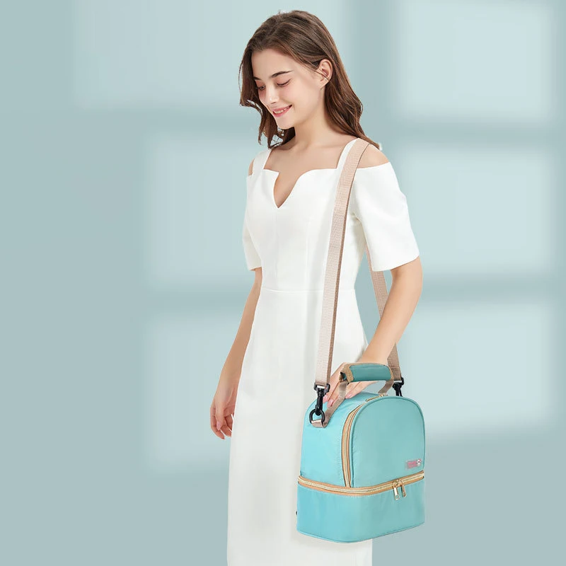 Baby bottle insulated bag milk storage thermal insulation double breast milk preservation cooler lunch bag for mummy