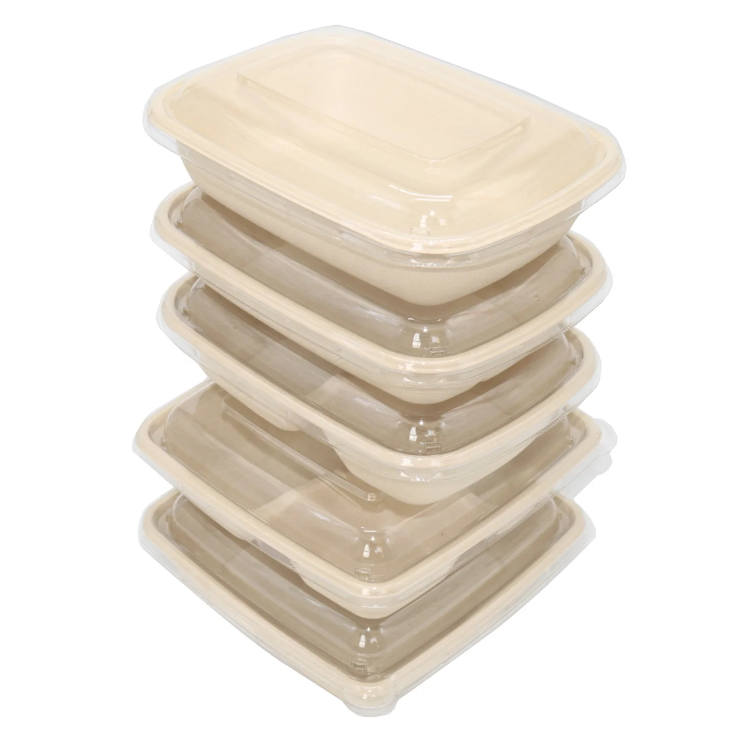 Natural Bagasse Pulp Tableware Microwave food packaging container can be customized