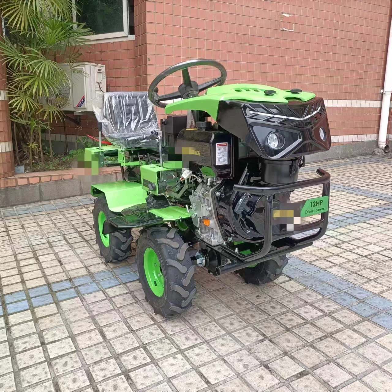 Agricultural four-wheel drive ride-type micro tiller household small plough rotary tiller diesel seat car micro tiller