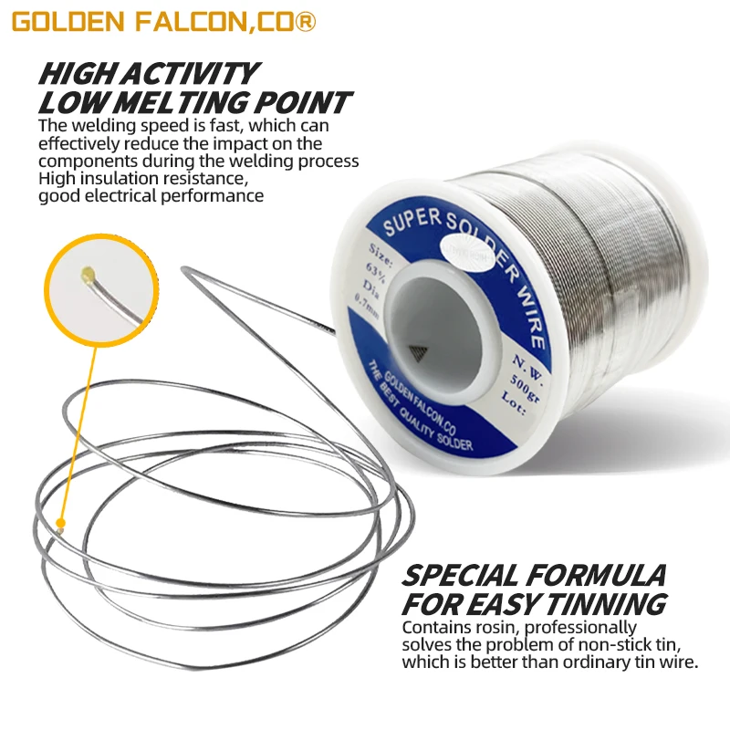 0.7 mm 500g Rosin activated cored lead-free welding wire 63/37 SN63 Pb37 quality 0.5mm 0.8mm 1.0mm 100g tin flux solder wire