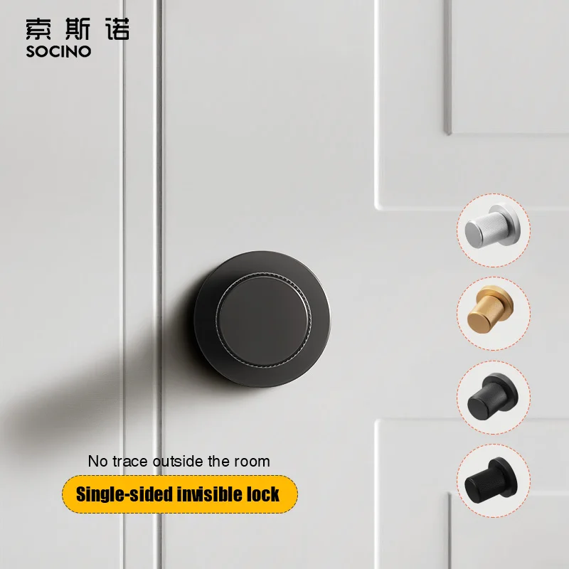 High Quality Simple Round Invisible Door Handle Single-Side Hidden Lock for Background Wall Sleek and Unobtrusive