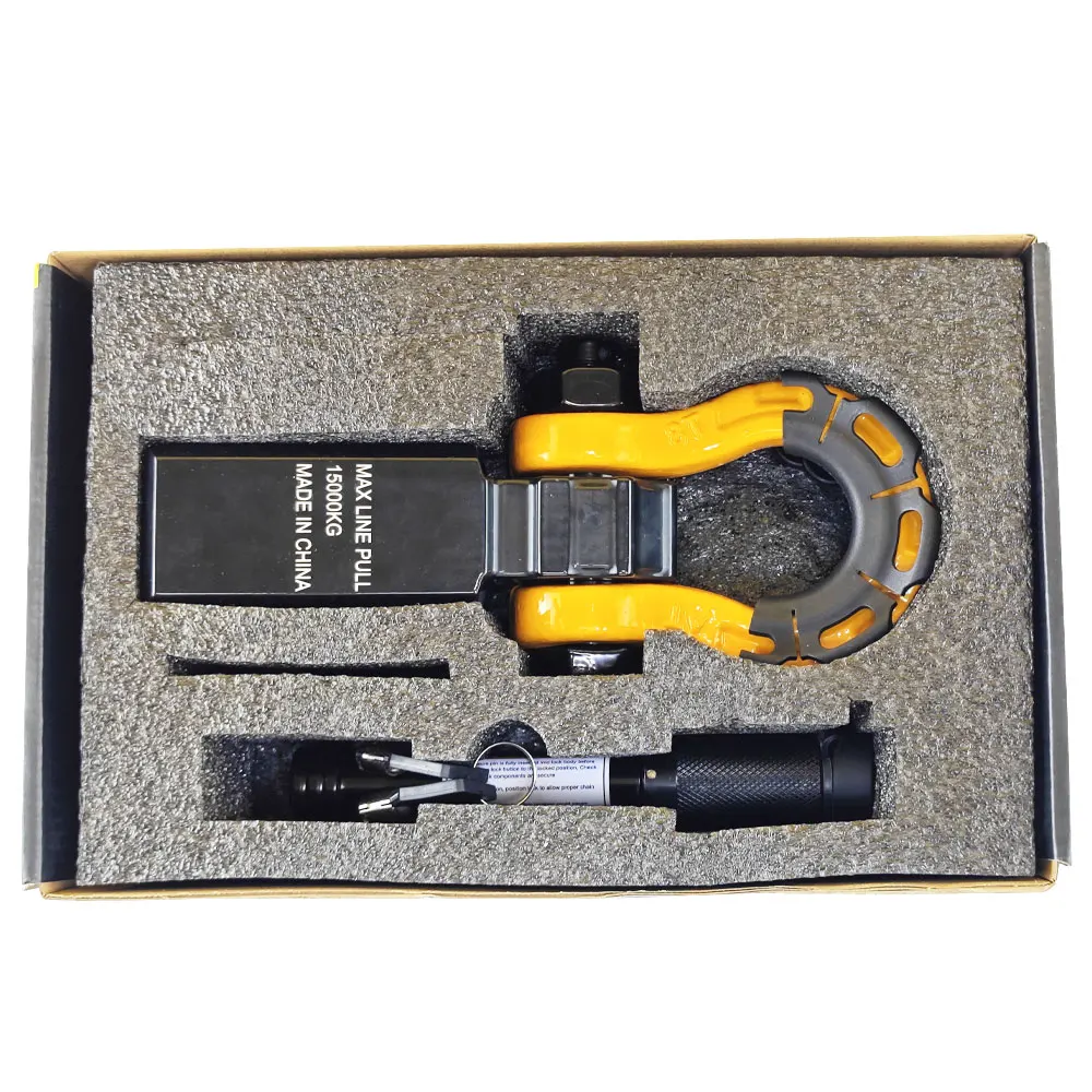 Trailer Tow Hitch Shackle Bracket 2 inch Receiver 3/4 inch 22000 lb Recovery Bow Shackle