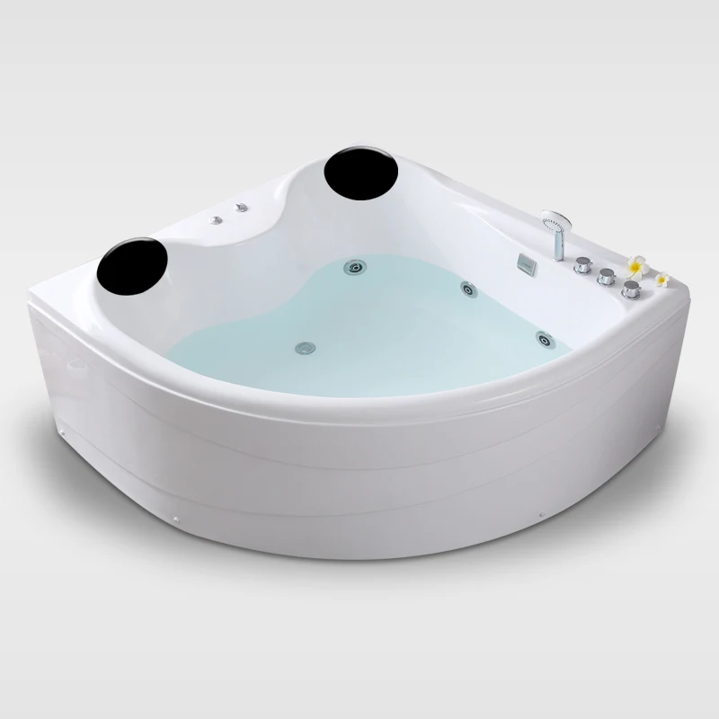 Special  heart shaped acrylic massage corner bathtub hydro for two persons with  pillows