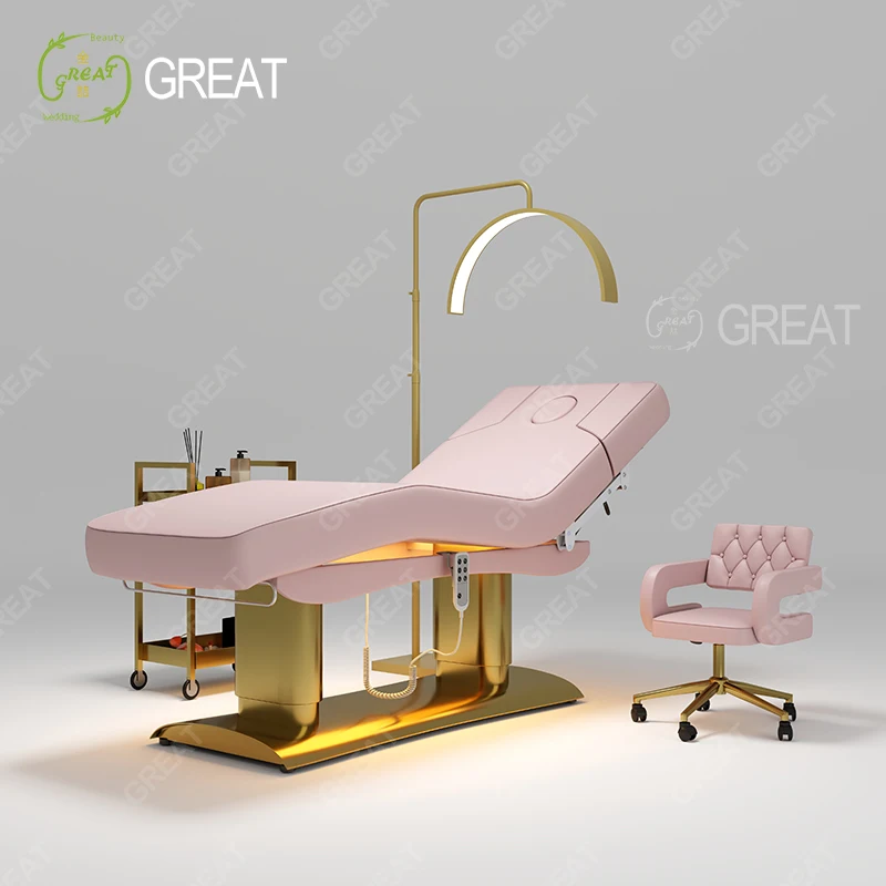 2024 Новое поступление мебель для салона 3 мотора регулируемый массажный стол кровать и кресло роскошного спа-салона