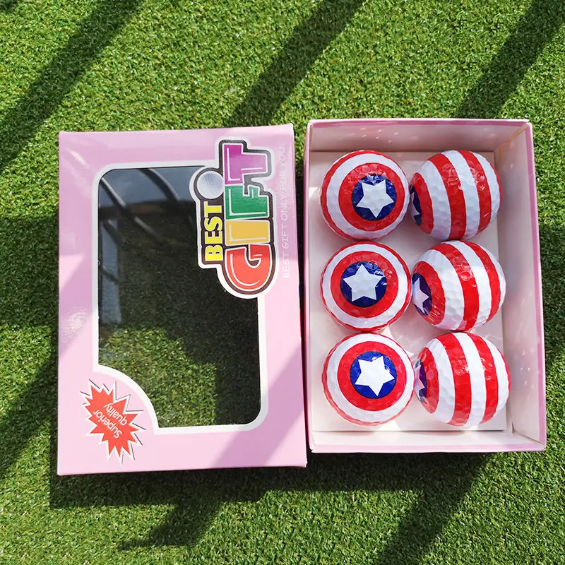 Wholesale USA Cartoon Golf balls color box golf crystal game ball transparent ball