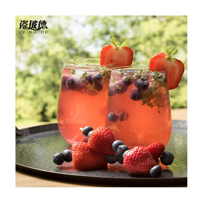 Gold Rim Inclined Colored Painting Stemless Crystal Wine Juice Coffee Glasses Custom Logo Packaging Water Glass Cup