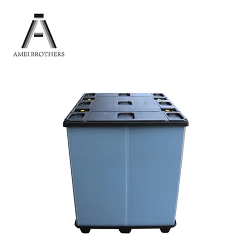 
Transport packaging stackable collapsible heavy duty PP material large foldable plastic pallet box container 