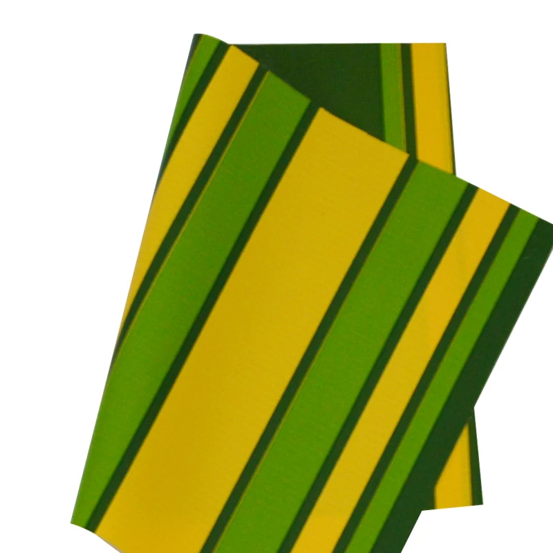 18*12 Knitted Sunshade Material PVC Striped Tarpaulin Stripe For Awning
