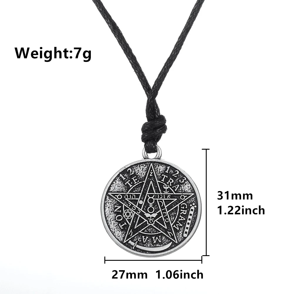 Винтажное ожерелье с подвеской Tetragrammaton волшебная благородная пентаграмма амулета Соломона Wahyeh из нержавеющей