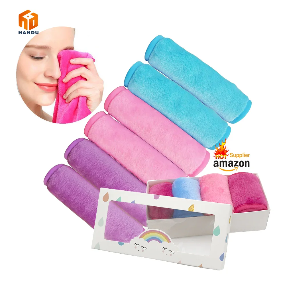 Best quality colorful makeup remover towel hair band makeup remover pads towel set for women