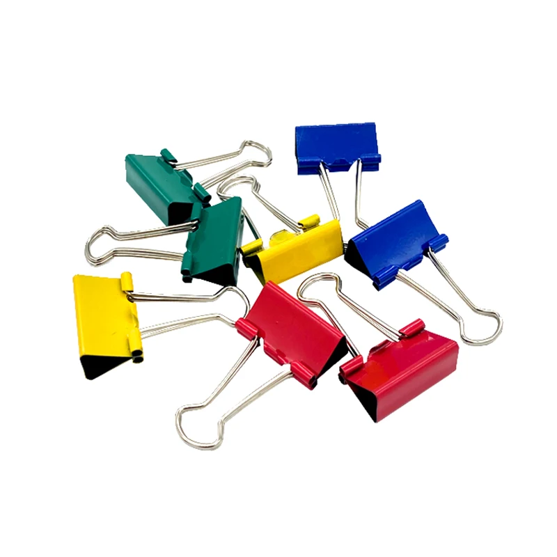 Factory Direct Sales Multicolor 25mm Metal Binder Clips Binding Paper Clips For Office Supplies