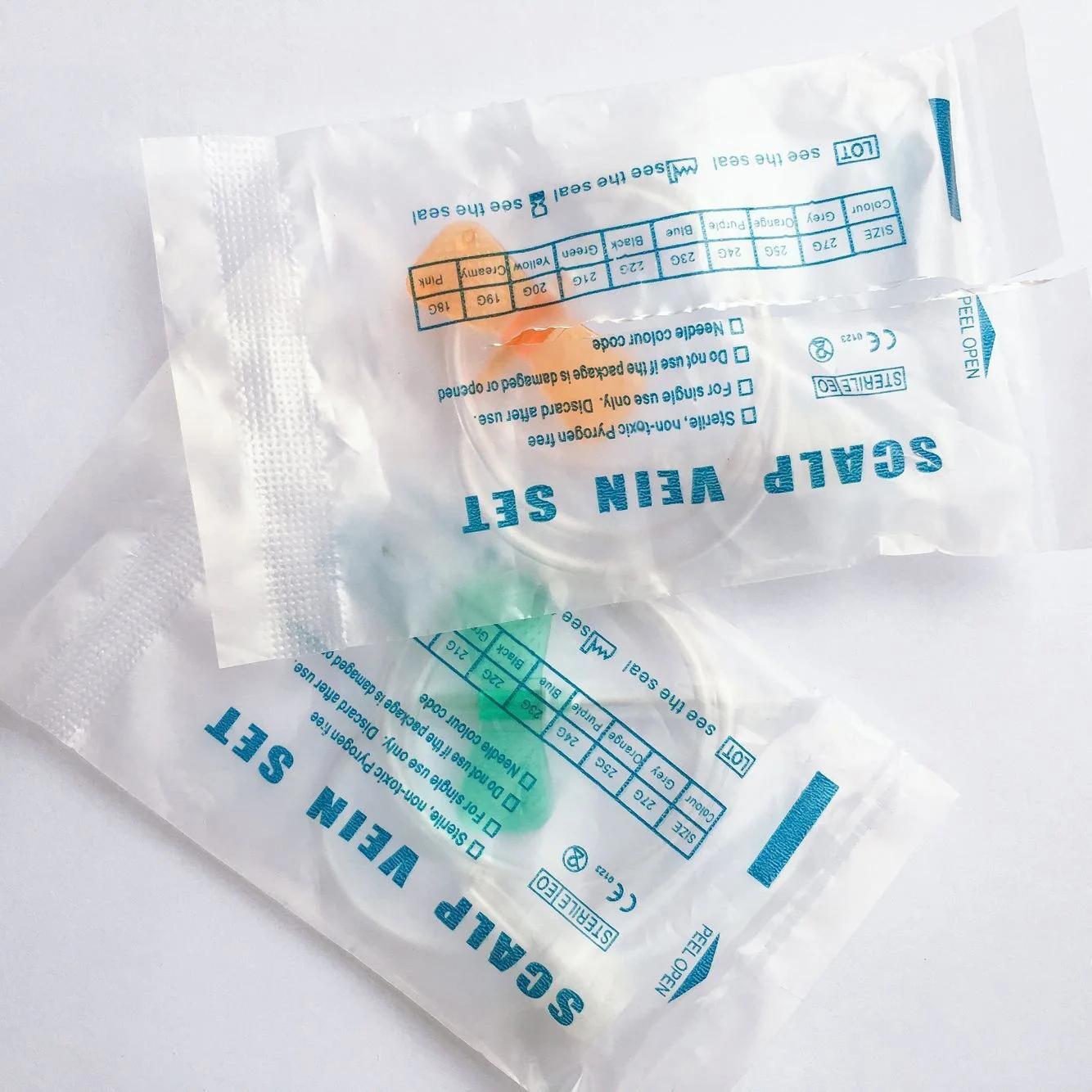 Disposable scalp vein set butterfly winged iv administration double wing infusion needle manufacturer 25G gauge 27 luer slip