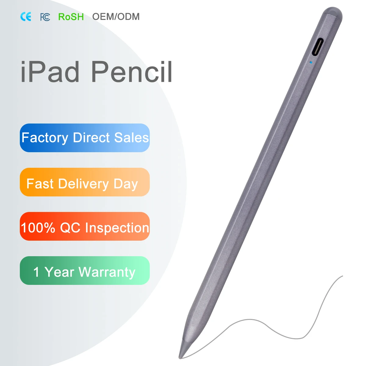 Wholesale  Rechargeable Anti Mistouch Pencil  Drawing Writing Tablet Touch Stylus  For Ipad  Pen Stylus